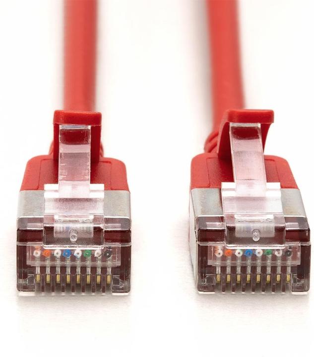 Actual product image Digitus CAT 6A class Ea, F/FTP, twisted pair patch cable, Cu, LSZH, AWG 32/7, length: 1 m, red (F/FTP, CAT6a, 1 m)