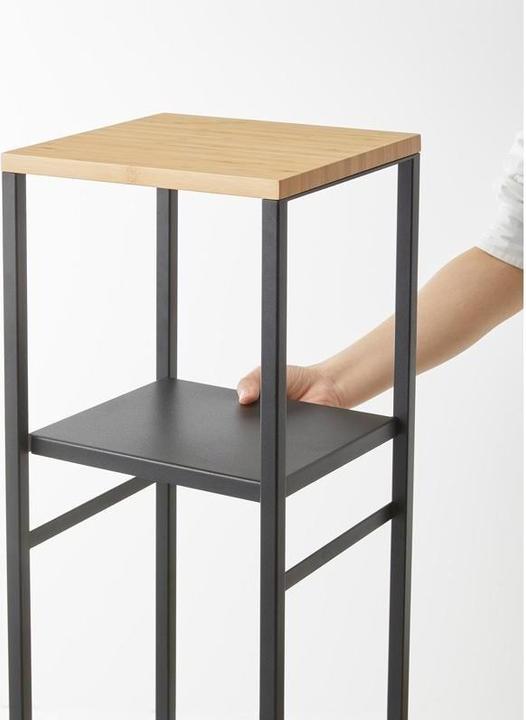 Actual product image Yamazaki 2-tier shelf with wooden top TOWER