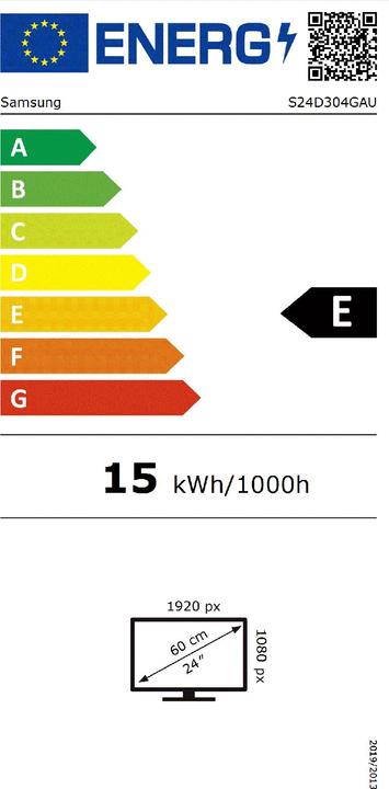 Label énergétique Samsung S24D304GAU (1920 x 1080 pixels, 24")