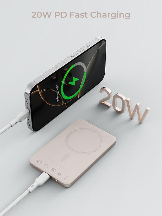 Immagine prodotto Aukey MAG FUSION SLIM - Powerbank (5000 mAh, 18 W, 18 Wh)