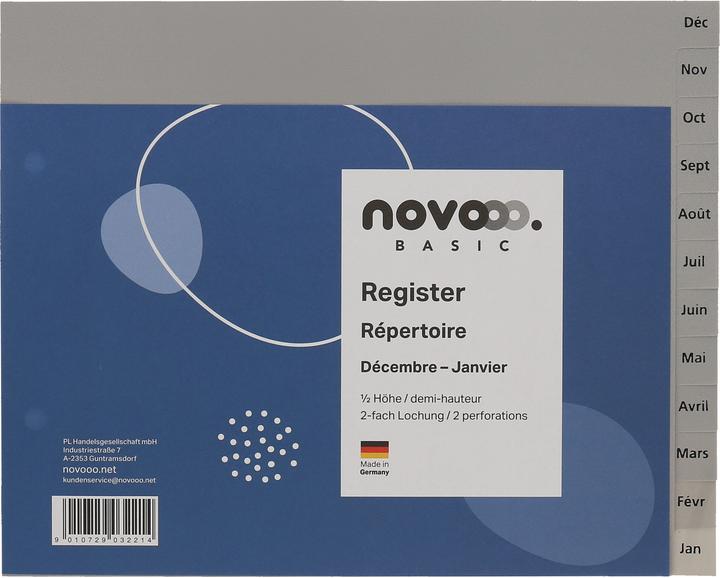 Produktbild Novooo Register PP grau 1/2 Höhe