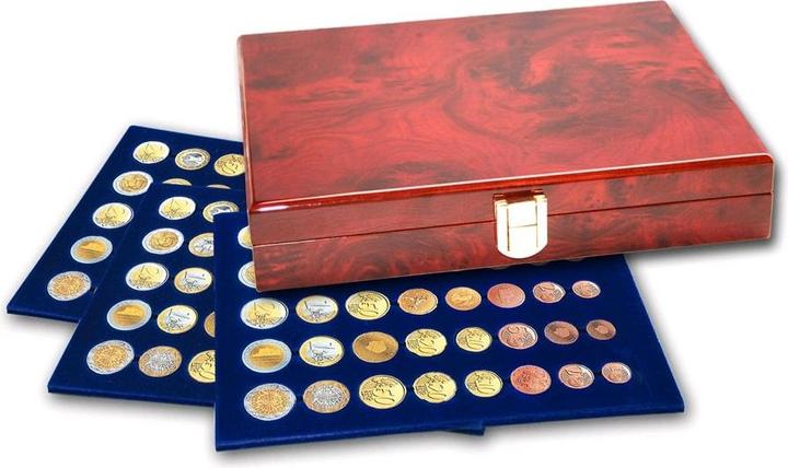 Immagine prodotto Safe Cofanetto portamonete in legno laccato di qualità superiore2 monete in euro in capsule