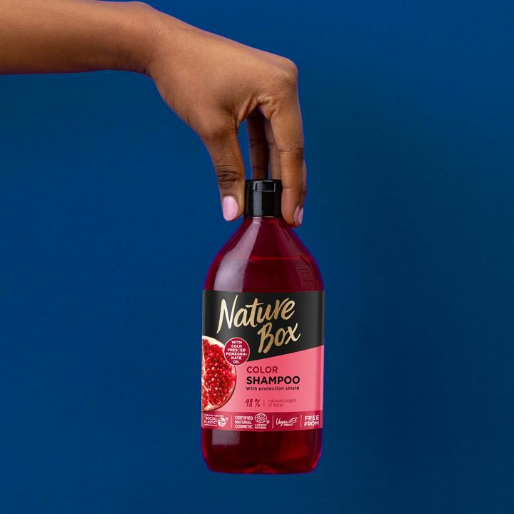 Image du produit Nature Box Shampooing couleur à l'huile de grenade (385 ml, Shampoing liquide)