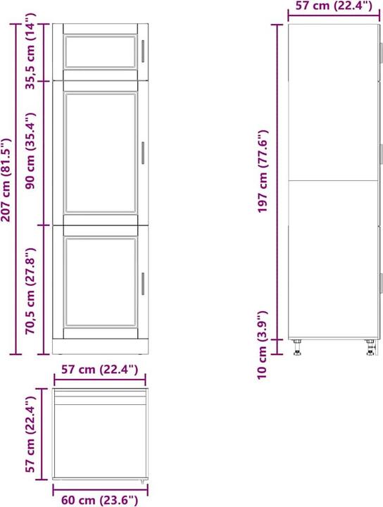 Actual product image VidaXL Lyman (60 x 57 x 207 cm)