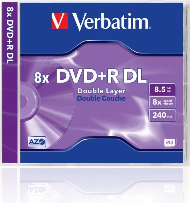 Produktbild Verbatim DVD+R Double Layer 8x Speed, Jewel Case, 8,5GB (1 x)