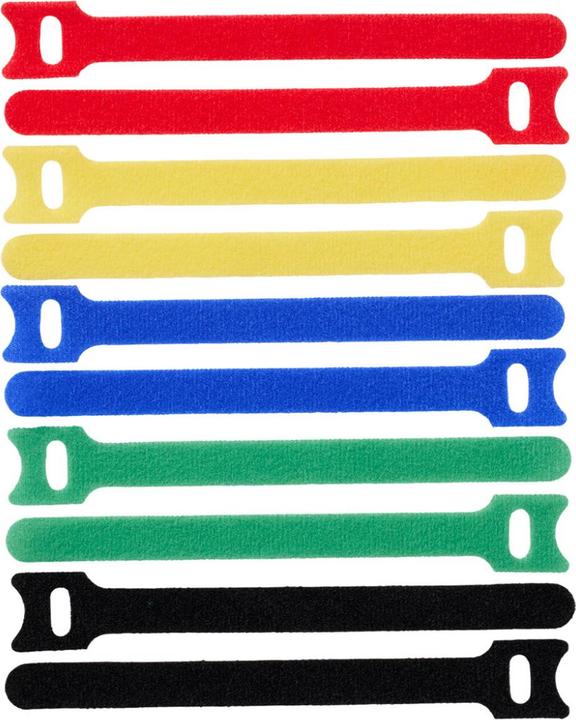 Image du produit ProXtend Crochet et boucle 15cm x 12mm Multi 10pcs (Serre-câbles velcro, 150 mm, 10 pcs)