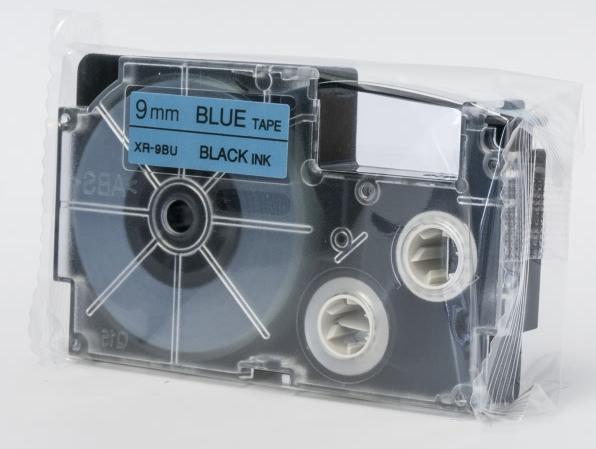 Produktbild Casio XR-9BU1, 9mm schwarz auf blau, 8 Meter (0.90 cm, Blau)