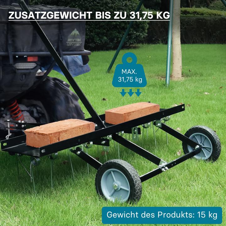 Produktbild Wiltec Vertikutierer 100cm für Aufsitzmäher Rasenlüfter Rasenpflege Rasentraktor