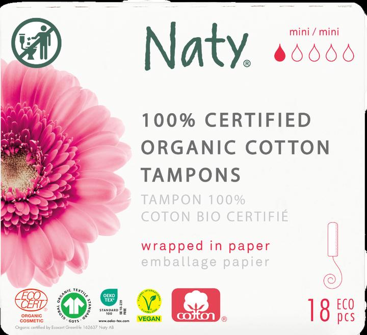 Actual product image Naty Bio-Tampons Mini ohne Applikator 18 Stück (1 x, Mini)