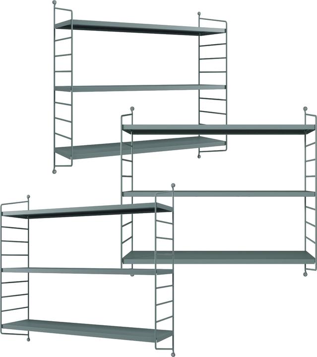 Nährwerte und Zutaten En.Casa Modulares Wandregal Strängnäs 3er Set Graublau