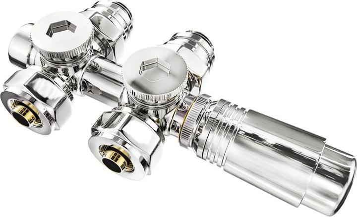 Emke Thermostatventil, Universalventil Mit Thermostat FüR HeizköRper, 10 Bar, 7 Stufen, Chrom, 2PCS-Paket