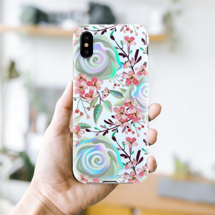 Produktbild Cadorabo IMD TPU Bunte Blumen & Blätter Cover (Apple iPhone XS Max)