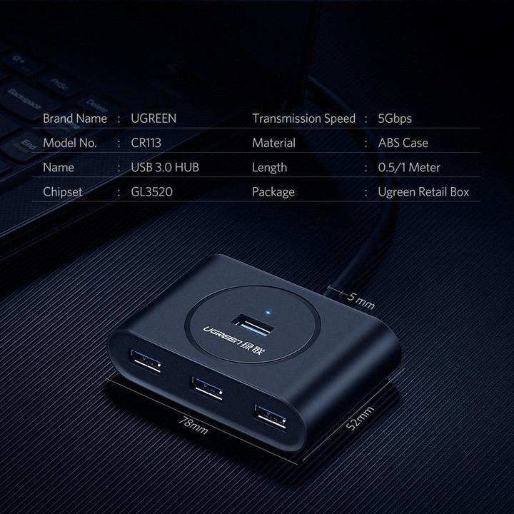 Produktbild Ugreen Hub USB 3.0 4in1 (USB-C, 4 Ports)