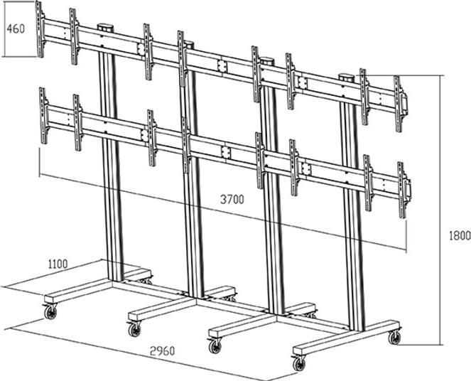 Produktbild Multibrackets M Public Video Wall Stand 8-Screens 40-55" Black