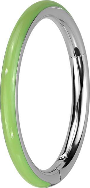 Actual product image Star Piercing Micro segment ring foldable silver sideways green "Glow (without brass, Titanium G23)