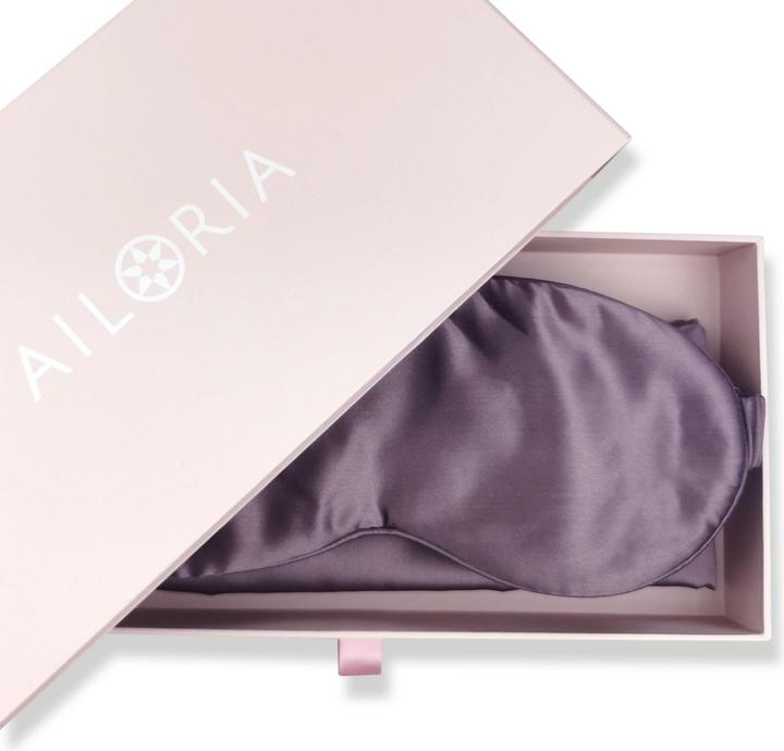 Produktbild Ailoria BEAUTY SLEEP SET Silk Zipper Pillowcase (40x80) (purple) with eye mask (Kopfkissenbezug, 40 x 80 cm)