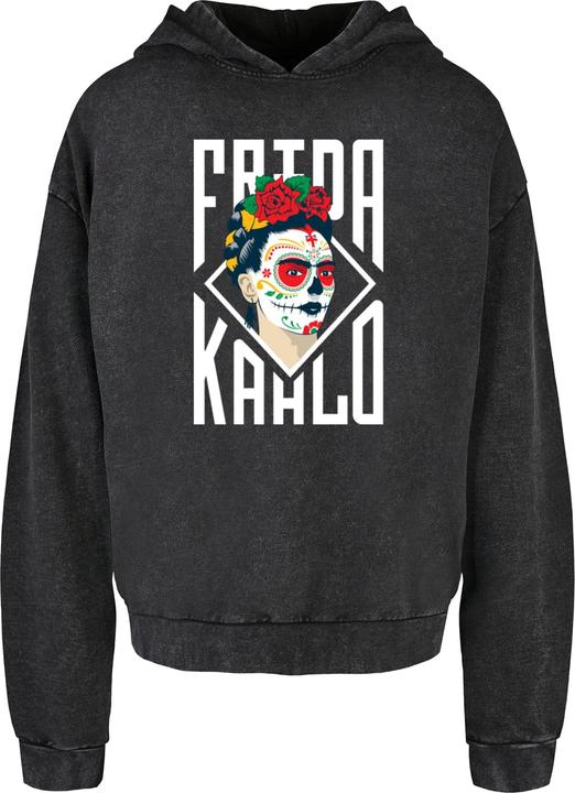 Immagine prodotto Merchcode Frida Kahlo - Felpa con cappuccio con scritte lavate all'acido - 178049 (L)