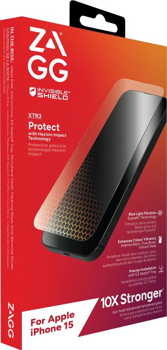 Image du produit Zagg Invisibleshield Glass Xtr3 Am (1 pièce(s), Apple iPhone 15)