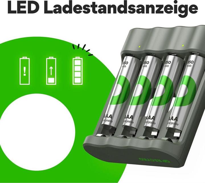 Actual product image GP Batteries Battery Recharger (1 pcs., AAA, AA, 850 mAh, Battery + charger)