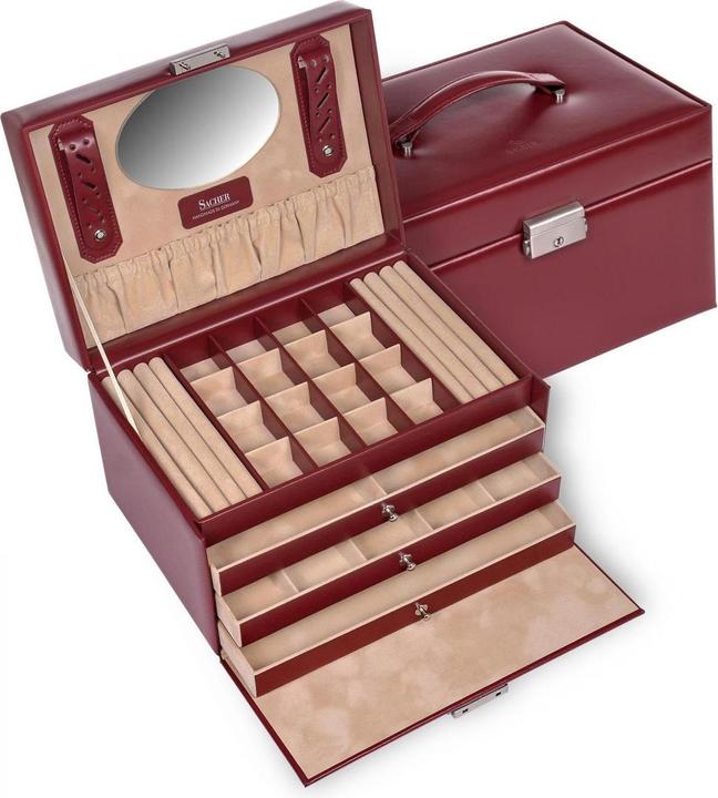 Sacher 77.107.015043 - Jewellery box Lena new classic red leather