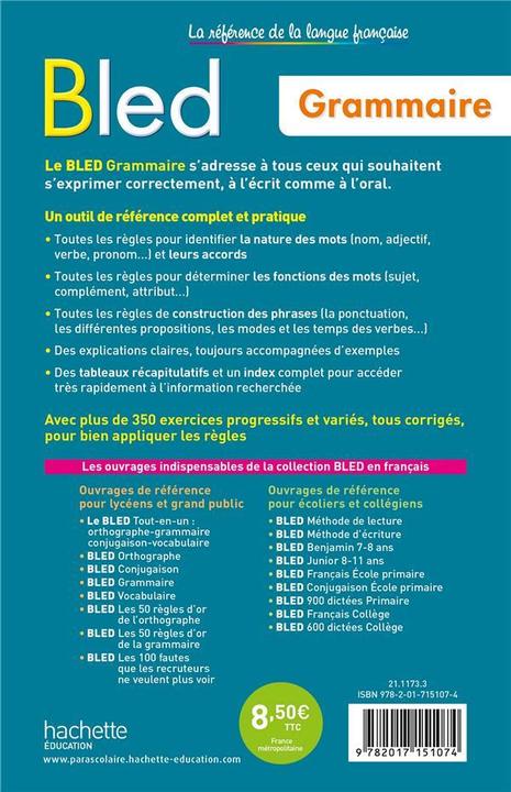Image du produit Bled grammaire (Français, Odette Bled, Édouard Bled, Berlion Daniel, 2021)