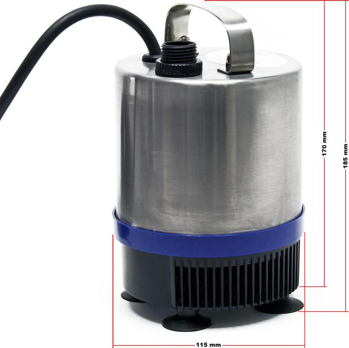 Produktbild Wiltec Edelstahl Springbrunnenpumpe 50W 1750l/h Teichpumpe Aufsatz Aquariumpumpe