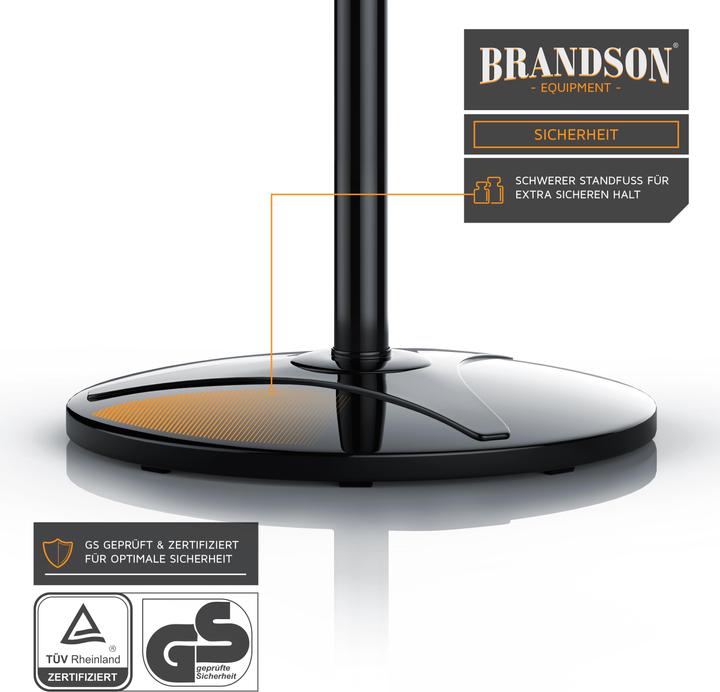 Actual product image Brandson Pedestal fan, 42 cm Ø, pedestal fan, remote control, tiltable 30°, 50W, oscillation 80°, black (57 dB)