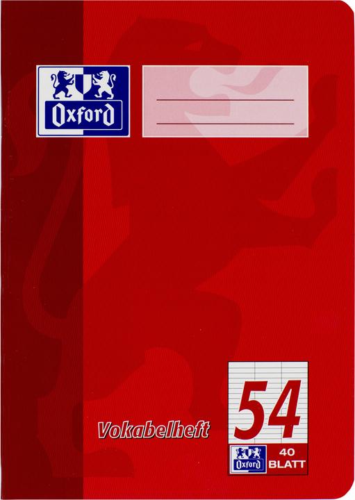 Produktbild Oxford Vokabelheft A5, 40 Blatt, Lin. 54, 90 g/m² (A5, Liniert, Harter Einband)