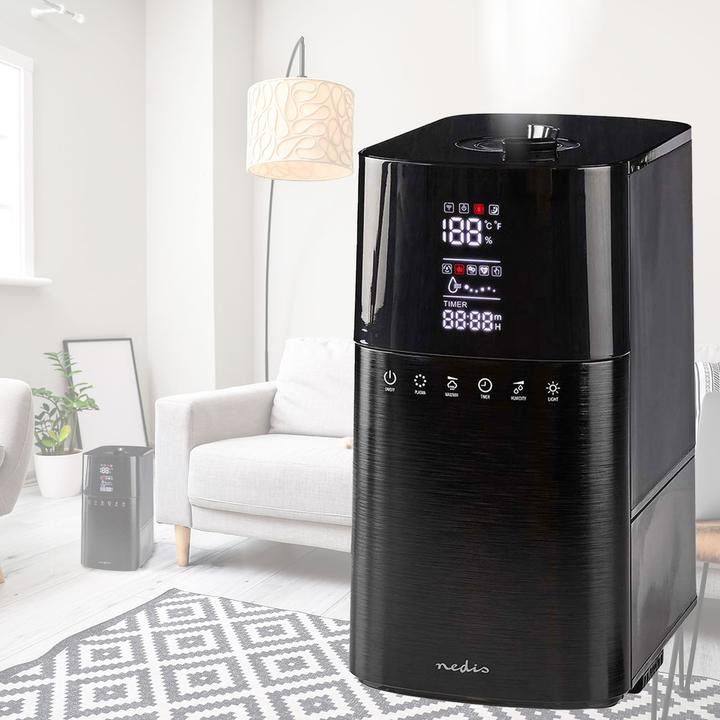 Produktbild Nedis Luftbefeuchter 30 W Mit kühlem Nebel 6 l Hygrometer Timer geeignet für Platz bis zu: 50 m² Fer (50 m²)