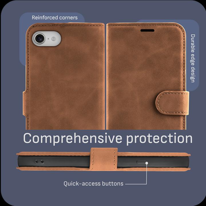 Actual product image Cazy Premium wallet case for iPhone SE 2022, magnetic wallet case, card slots, stand - (Apple iPhone SE (3rd Gen))
