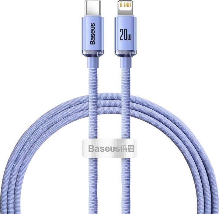 Actual product image Baseus Crystal Shine Series Fast Charging Data Cable Type-C to iP 20W 2m Purple (2 m, USB 2.0, 20 W)