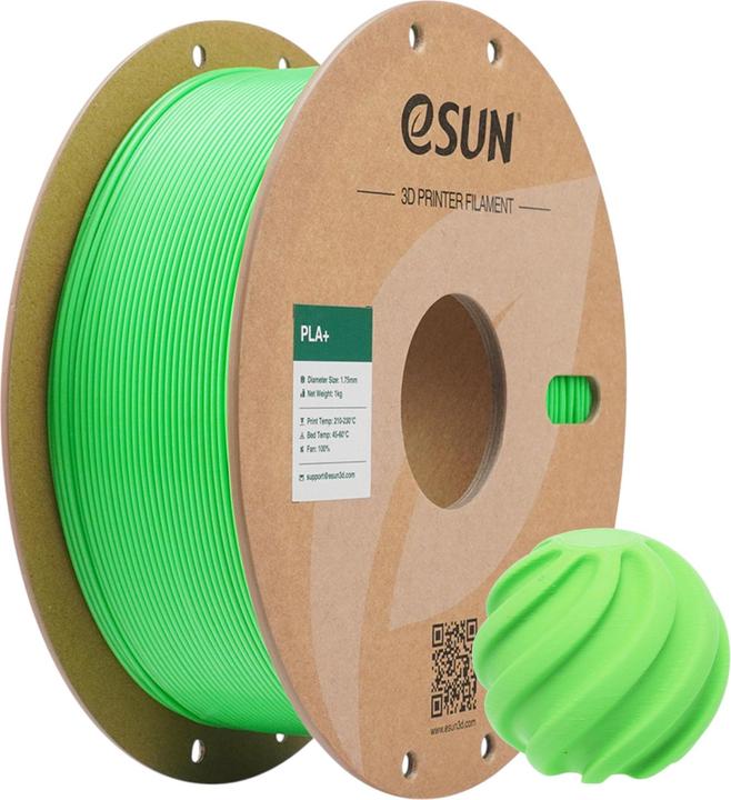 Actual product image eSUN PLA+ RGB Grün Filament 1.75mm 1Kg (PLA+, 1.75 mm, 1000 g, Green)