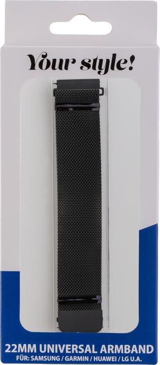Produktbild Peter Jäckel Armband 22mm Milanaise Black (22 mm, Metall)
