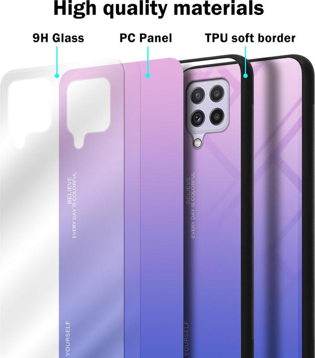 Productafbeelding Cadorabo TPU 2 Kleuren Glazen Hoesje (Samsung Galaxy M22, Samsung Galaxy A22, Samsung Galaxy A32)