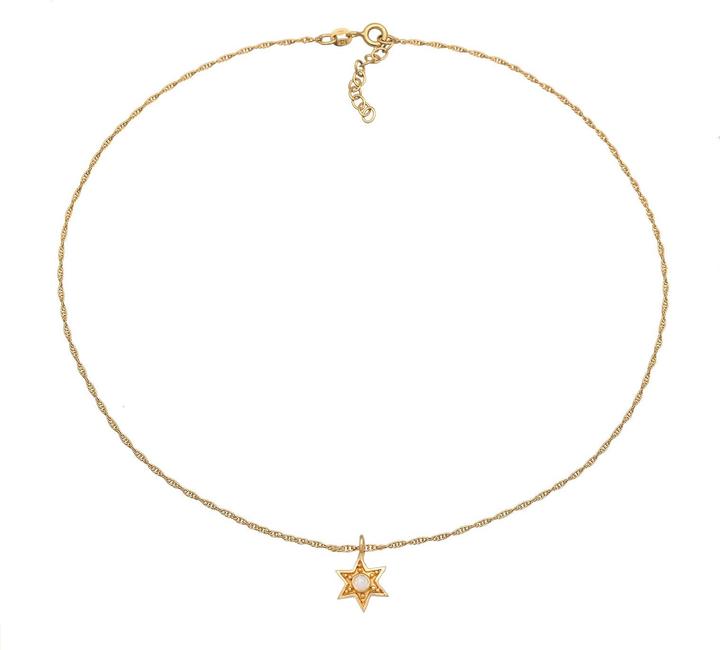 Produktbild Elli Halskette Choker Stern Opal Astro 925 Silber (925er Sterling Silber, Synthetischer Opal, 36 cm)