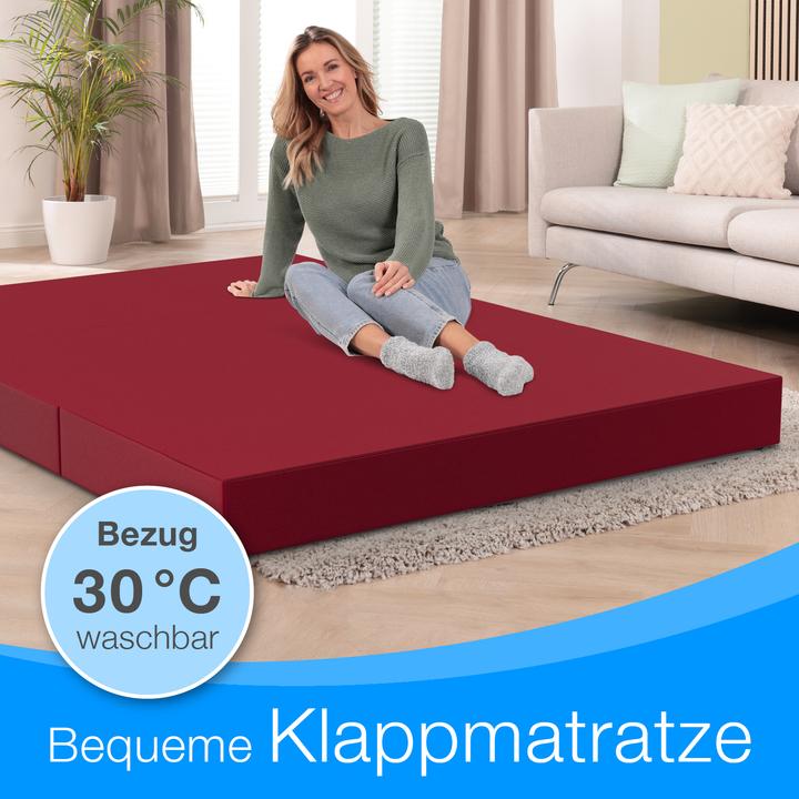 Actual product image Bestschlaf Klappmatratze, 3-teilige Faltmatratze, Reisebett, Gästematratze (140 x 195 cm, Foam core)