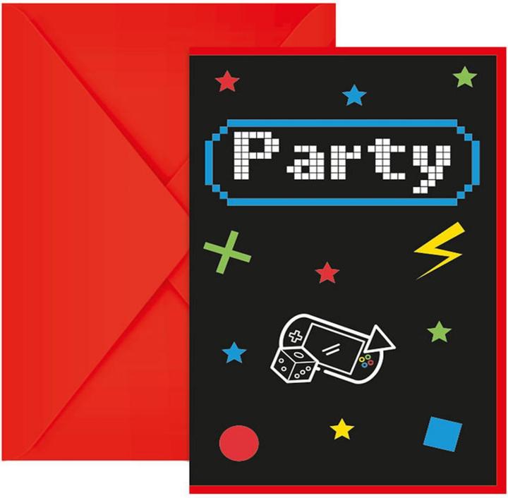 Produktbild JT Lizenzen Einladungen und Umschläge für Gaming-Partys f (6 Stk.)