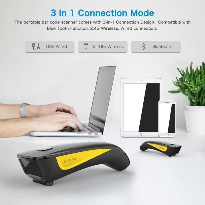 Image du produit PhoneLook Scanner à main portable 1D 2D Bluetooth 2.4G sans fil scanner QR-codes et code-barres (Codes à barres 1D, Codes à barres 2D, Code QR)