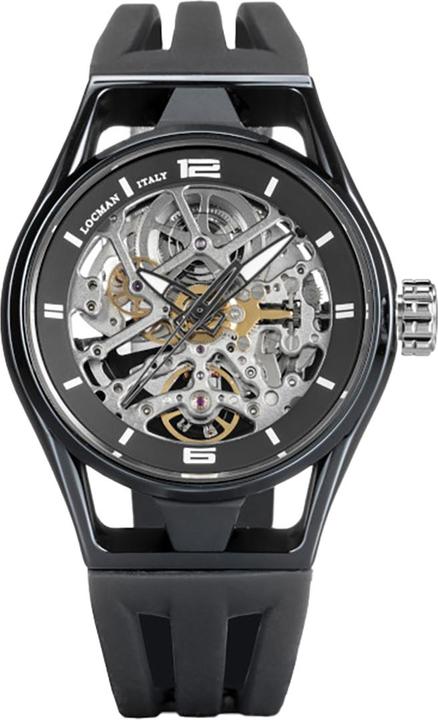 Locman Italy Armbanduhr Montecristo Skeleton Automatik schwarz Ref. 0538 (Analoguhr, 42 mm)