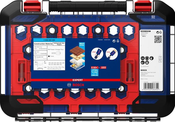 Immagine prodotto Bosch Professional Zubehör EXPERT Set di seghe a tazza per materiali da costruzione 20/22/25/32/35/40/44/51/60/68/76 mm, 15 (20, 22, 25, 32, 35, 40, 44, 51, 60, 68, 76)