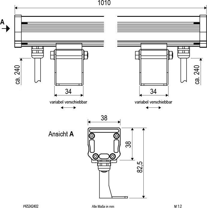 Produktbild EVN P65242402 silber LEDWallwasher IP65 3000K 24W (1170 lm, IP65)