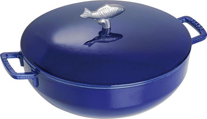 Actual product image Staub 40510-326-0 Fish cocotte 28 cm cast iron Induction-suitable dark blue (Casserole + Stewpot, Cast iron)