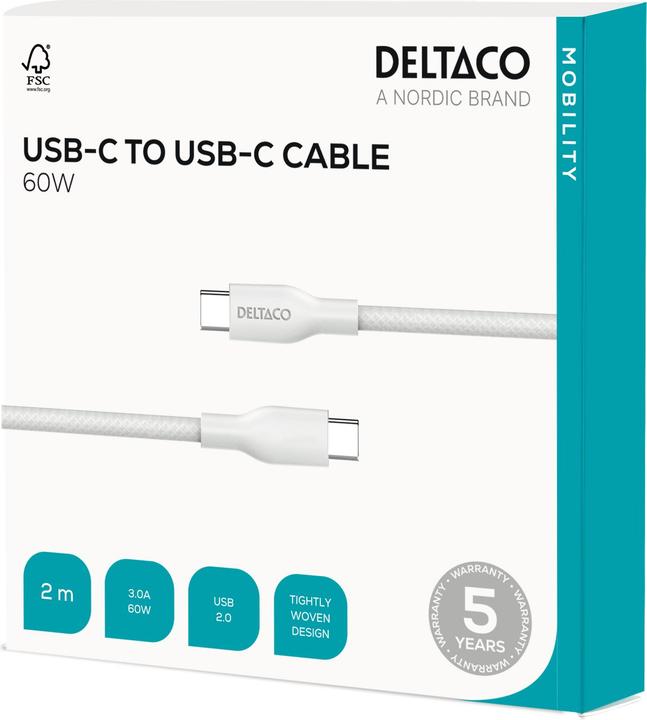 Actual product image Deltaco IPLH-1020 (2 m, USB 2.0, 60 W)