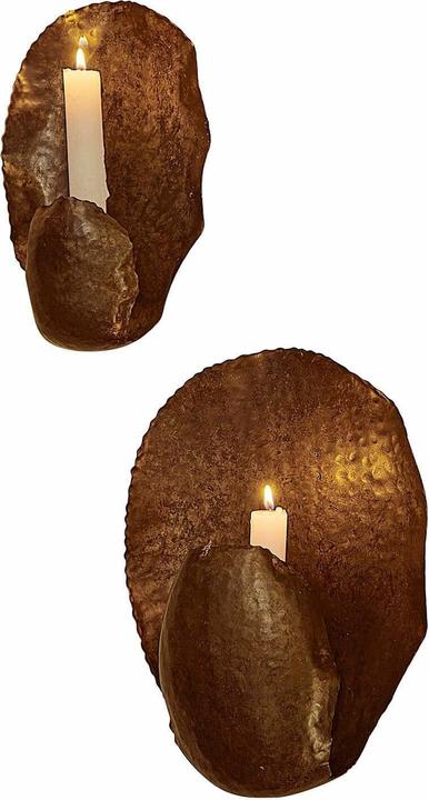 Produktbild Loberon Wandkerzenhalter 2er Set Wamélie antikbraun