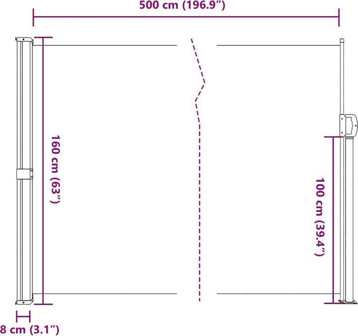 Image du produit VidaXL Store latéral extensible (1.60 m)
