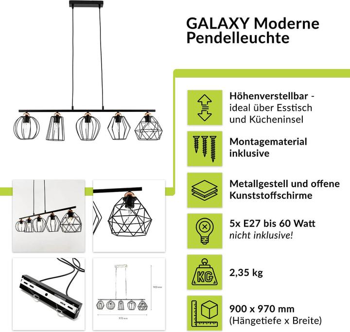 Immagine prodotto Licht-Erlebnisse Lampada a sospensione Galaxy (E27)