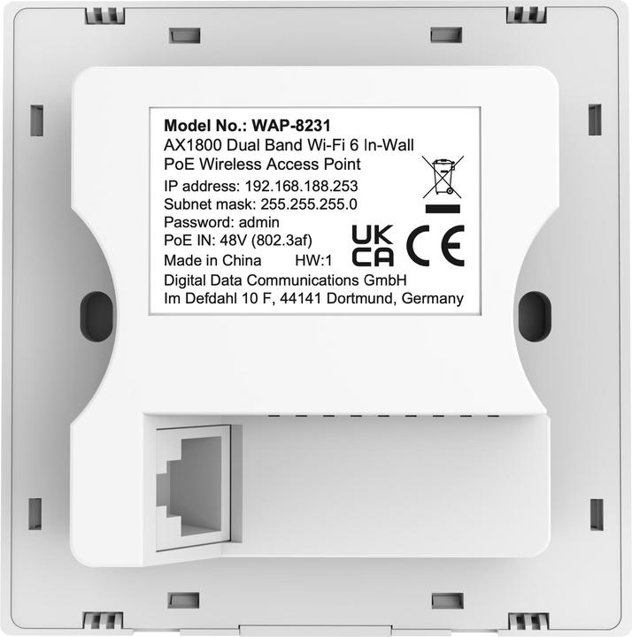 Produktbild LevelOne WAP-8231 AX1800 Wireless DualBand WiFi6 ws (1201 Mbit/s)