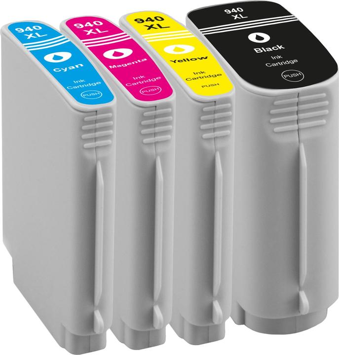 Produktbild Plutoos HP 940XL Patronen XXL kompatibel, 4er Farbset (M, Y, C, BK)