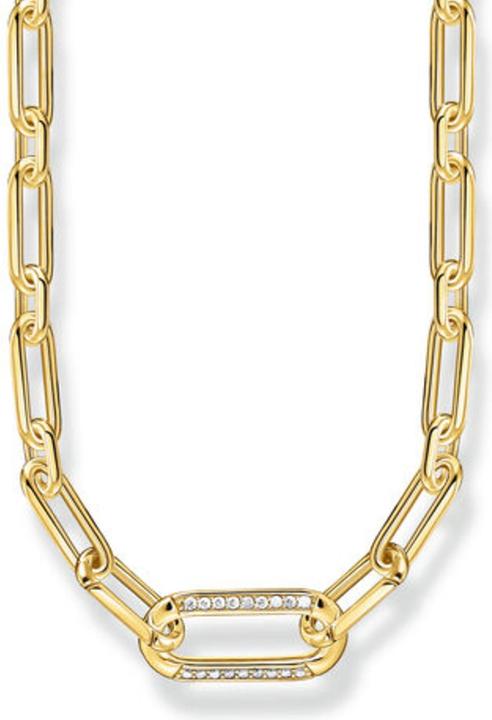 Immagine prodotto Thomas Sabo Catena a maglie con elemento di ancoraggio con pietra placcata in oro (Argento 925, 40 - 45 cm)