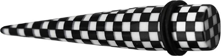 Produktbild Star Piercing Expander Karo schwarz und weiss (ohne Messing, Acryl)